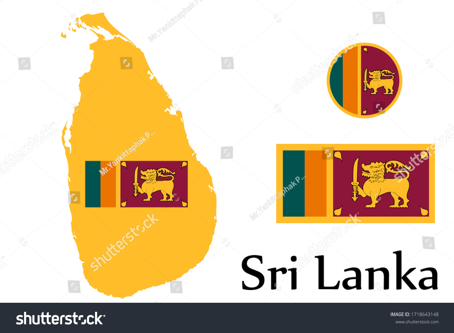 Shape map and flag of Sri Lanka country. Eps - Royalty Free Stock ...