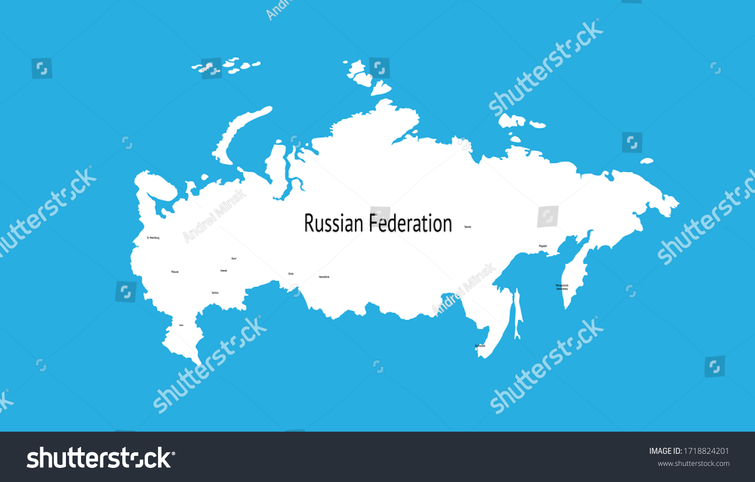 map of Russia. map of the Russian Federation. #1718824201