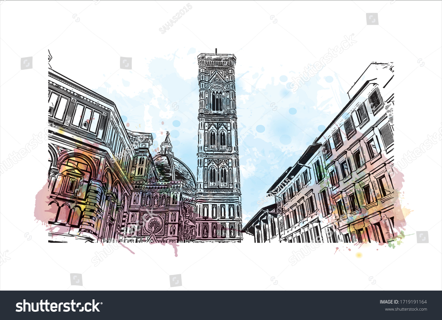 Building view with landmark of San Marino is a - Royalty Free Stock ...