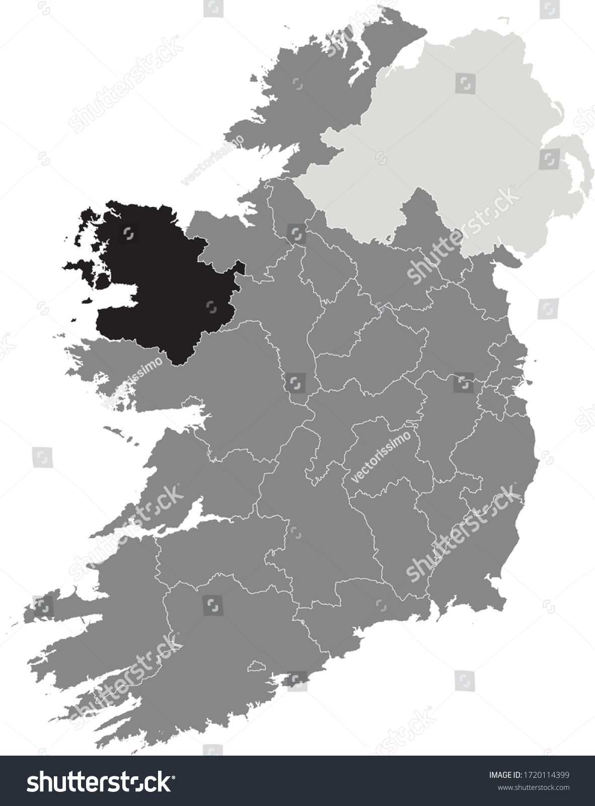 Black Location Map of Irish Council of Mayo - Royalty Free Stock Vector ...