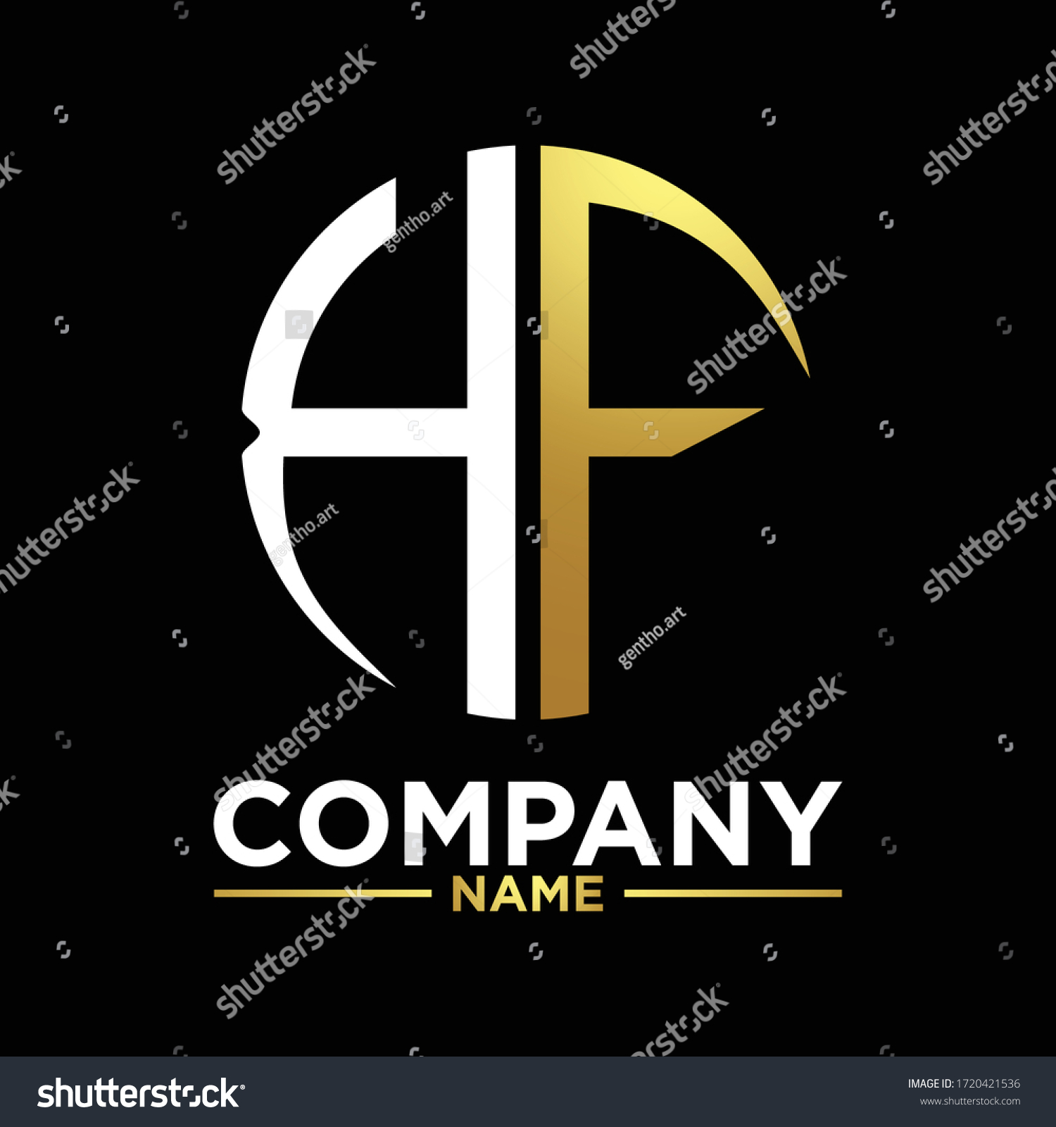 HF initials circle logo monogram designs modern - Royalty Free Stock ...