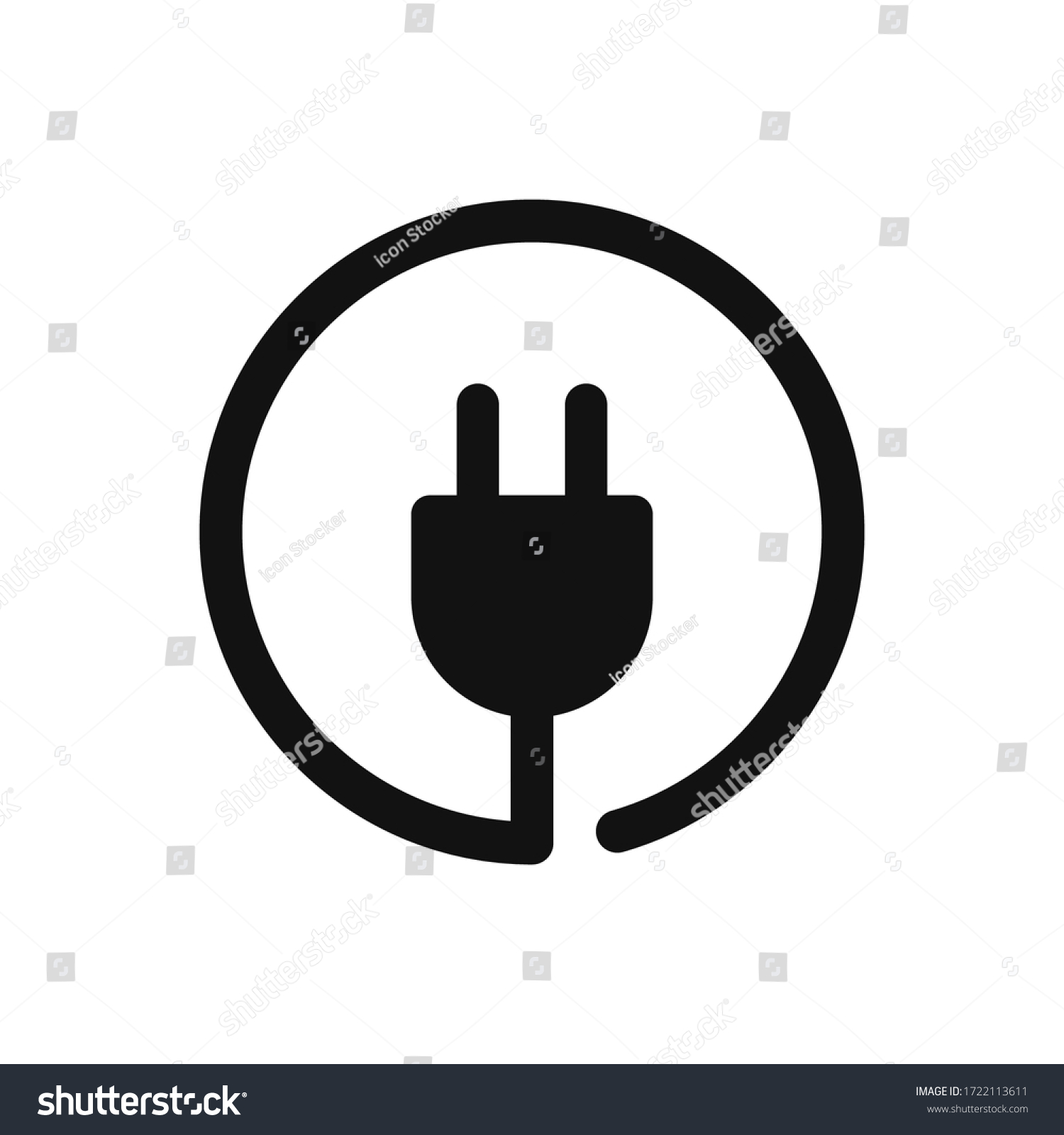 Plug icon vector. Electric plug sign #1722113611