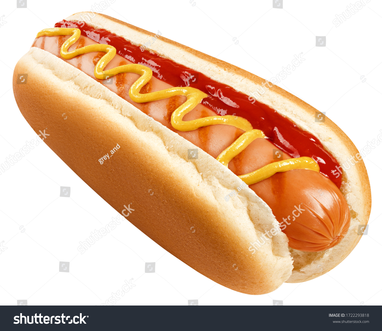 HOT DOG isolated on white background, clipping path, full depth of field #1722293818