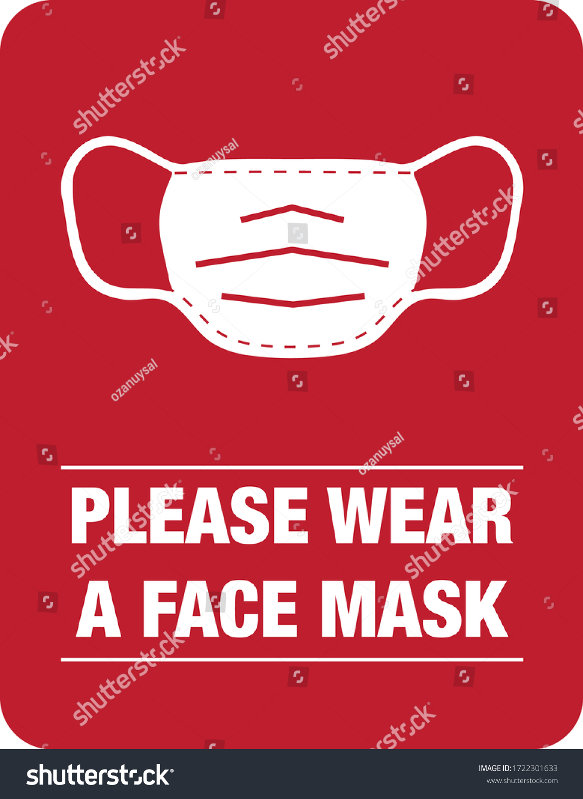 please wear a face mask instruction icon. vector illustration #1722301633
