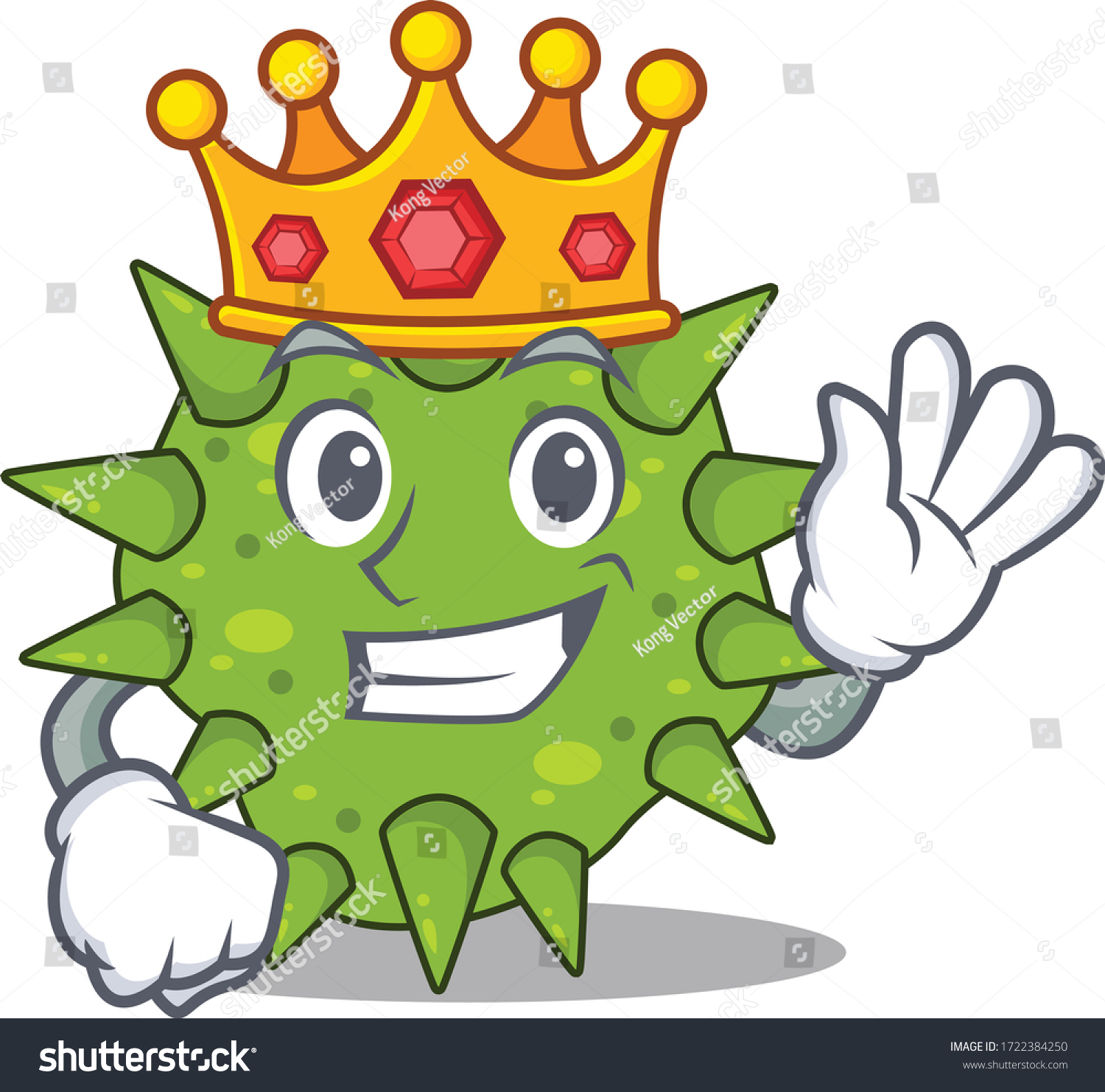 A Wise King Of Vibrio Cholerae Mascot Design Royalty Free Stock Vector 1722384250