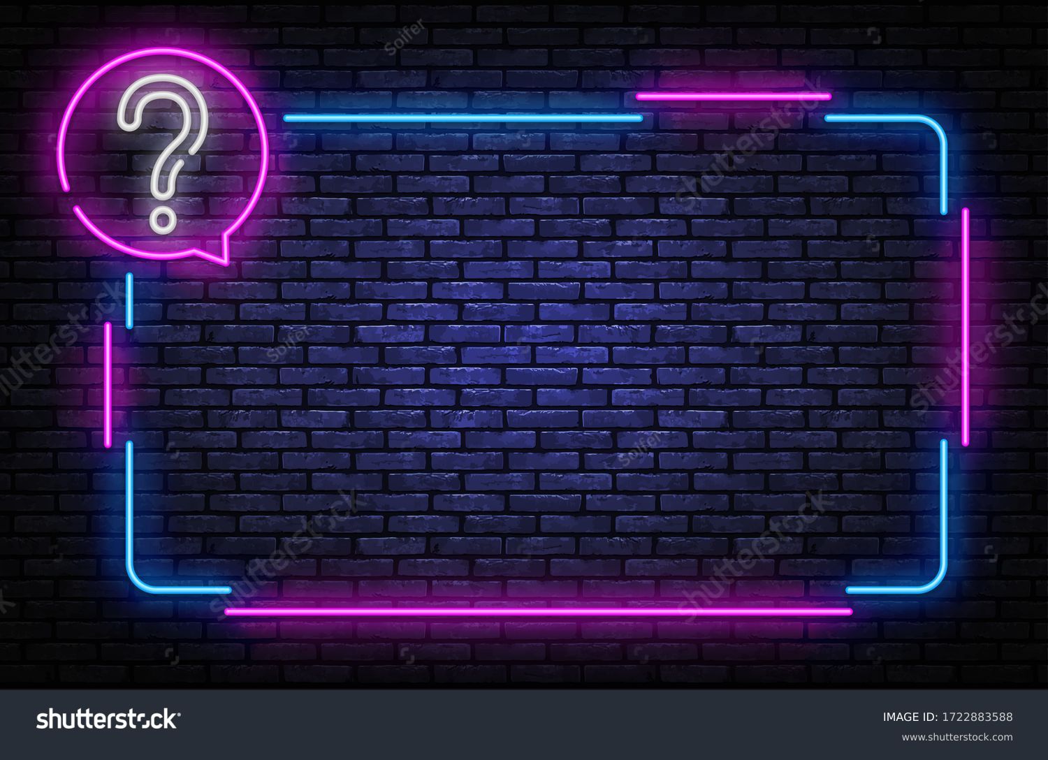 Neon quiz sign vector design template. Quiz neon frame, light banner design element colorful modern design trend, night bright advertising, bright sign. Vector illustration. #1722883588