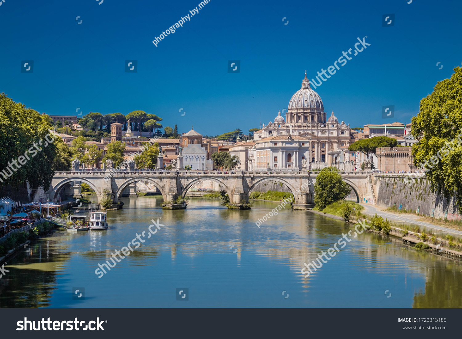 St peter's basilica in rome with the tiber #1723313185