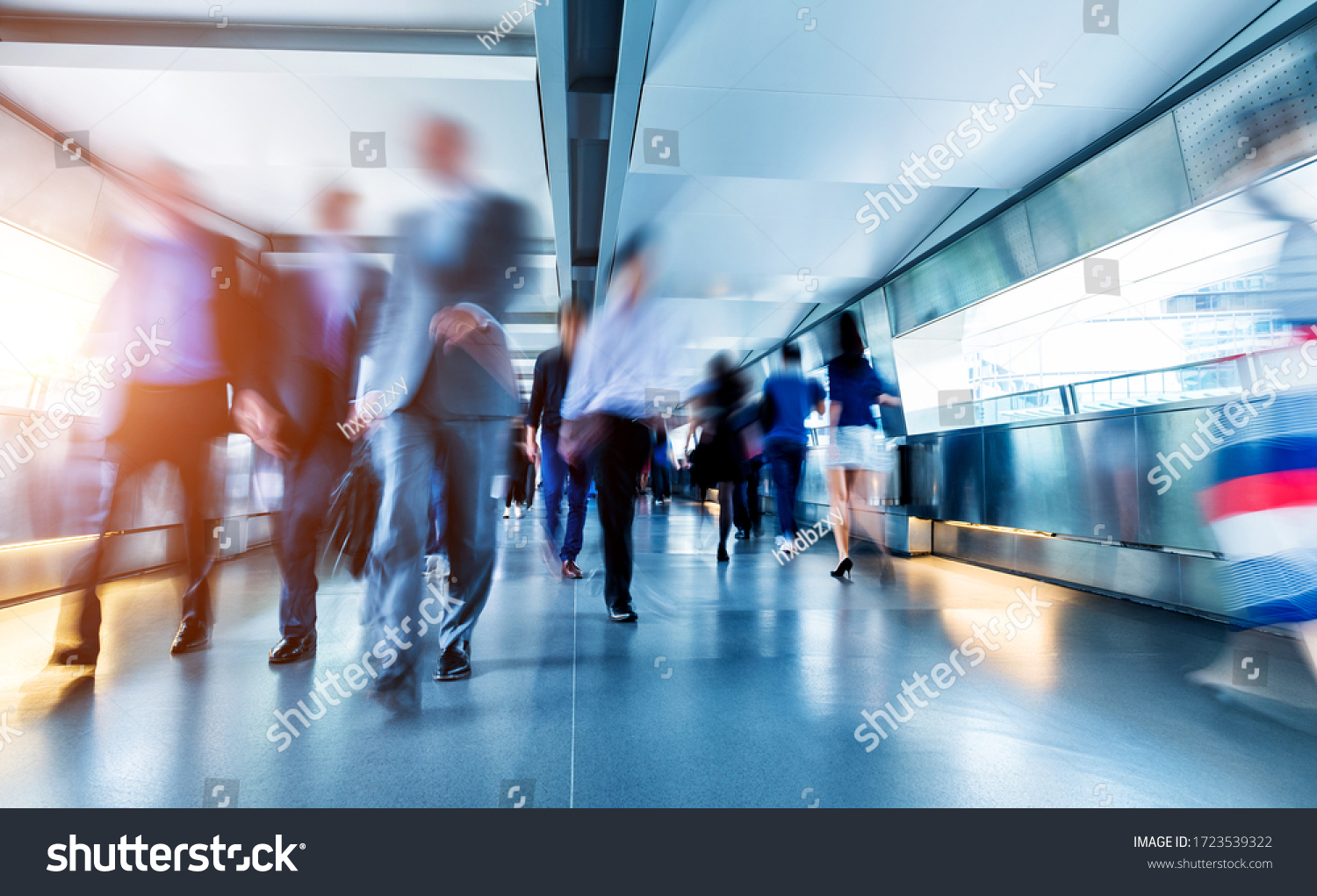 Business people rushing in the lobby. #1723539322