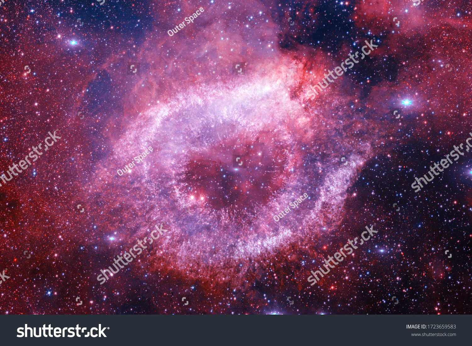 Starfield in outer space many light years far from the Earth. Elements of this image furnished by NASA. #1723659583