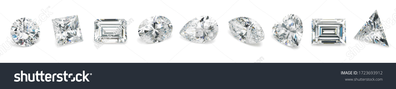 Popular Diamond Shapes Isolated Diamond Shapes on White Background #1723693912