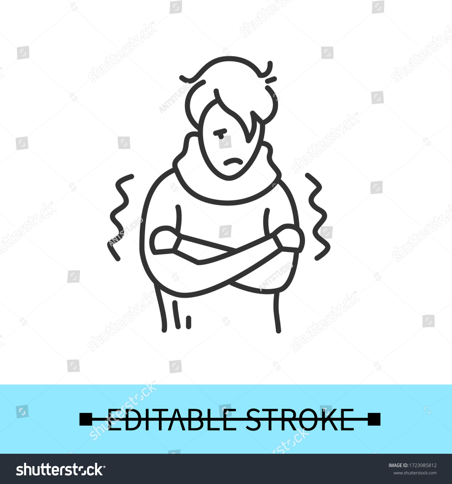 Fever line icon.Chills, feeling feverish, - Royalty Free Stock Vector ...