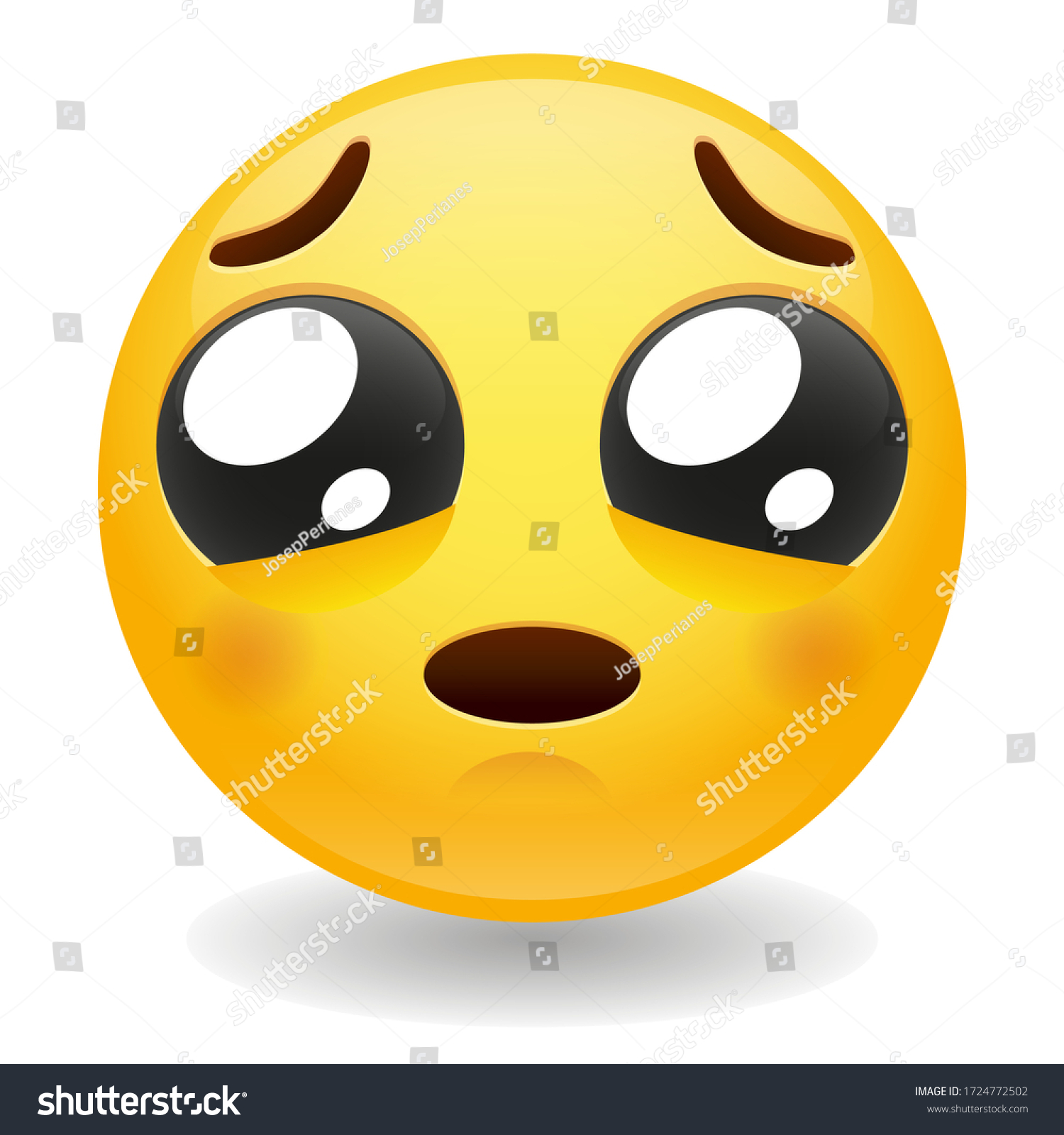 Pleading Emoji Kawaii Face Loving Gesture Royalty Free Stock Vector 1724772502 