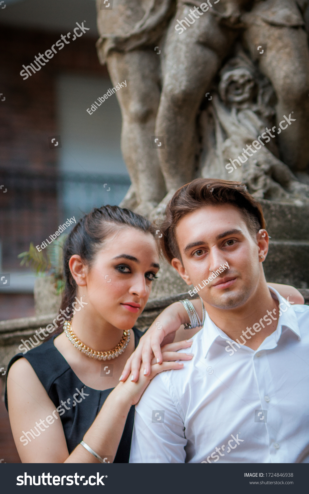 Buenos Aires, Argentina - October 7th 2019: Young couple in urban shoot. #1724846938