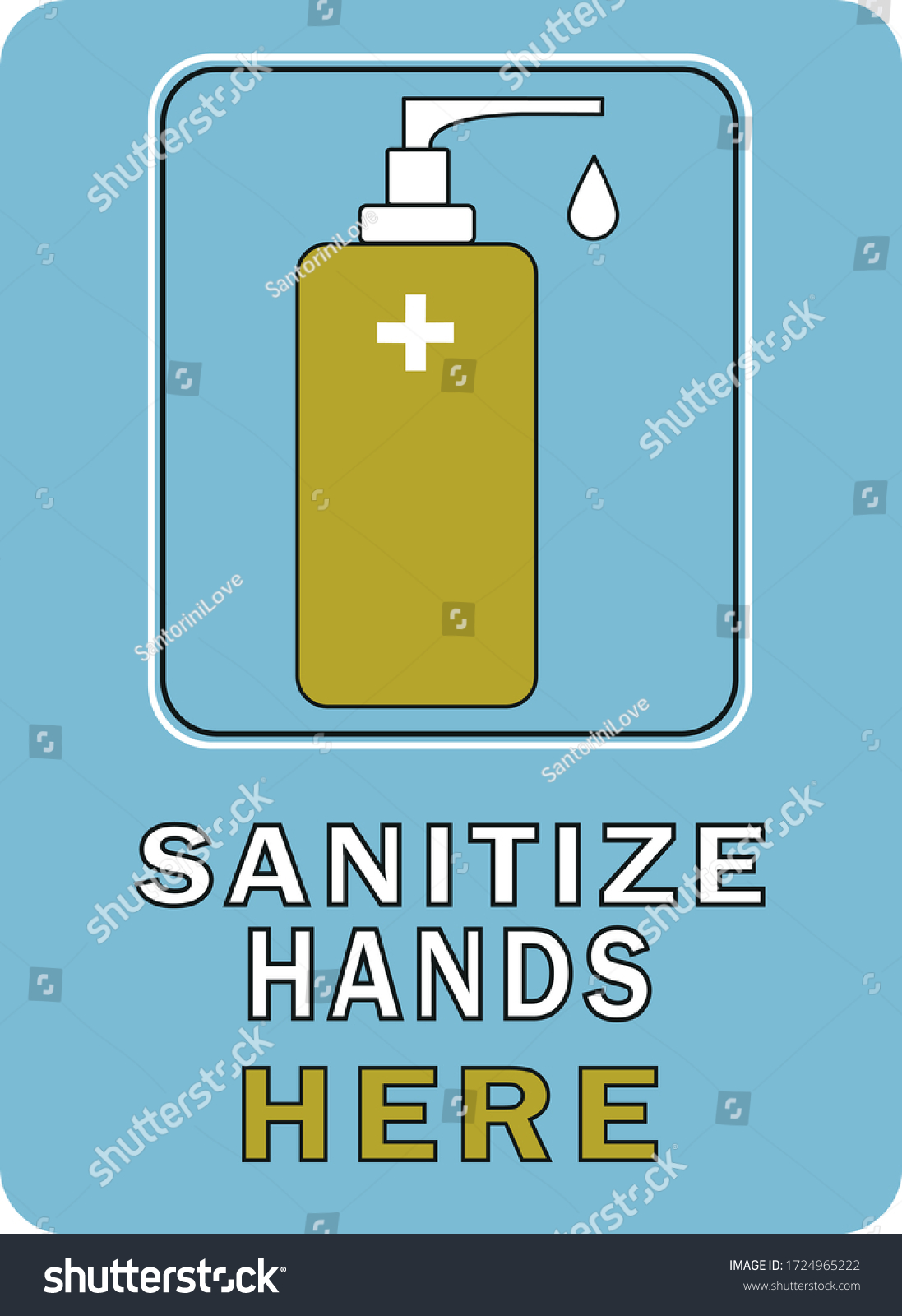 Use hand sanitizer here sign and symbol. Hand - Royalty Free Stock