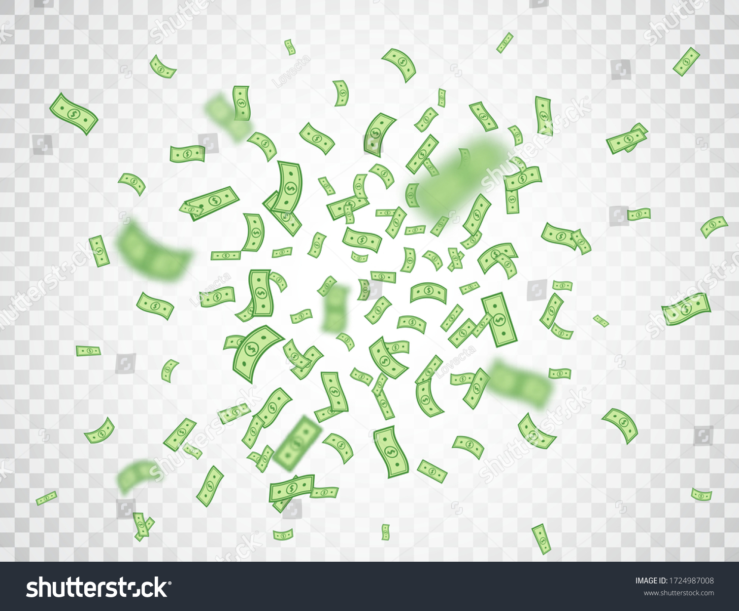 Dollar banknotes falling on transparent - Royalty Free Stock Vector ...