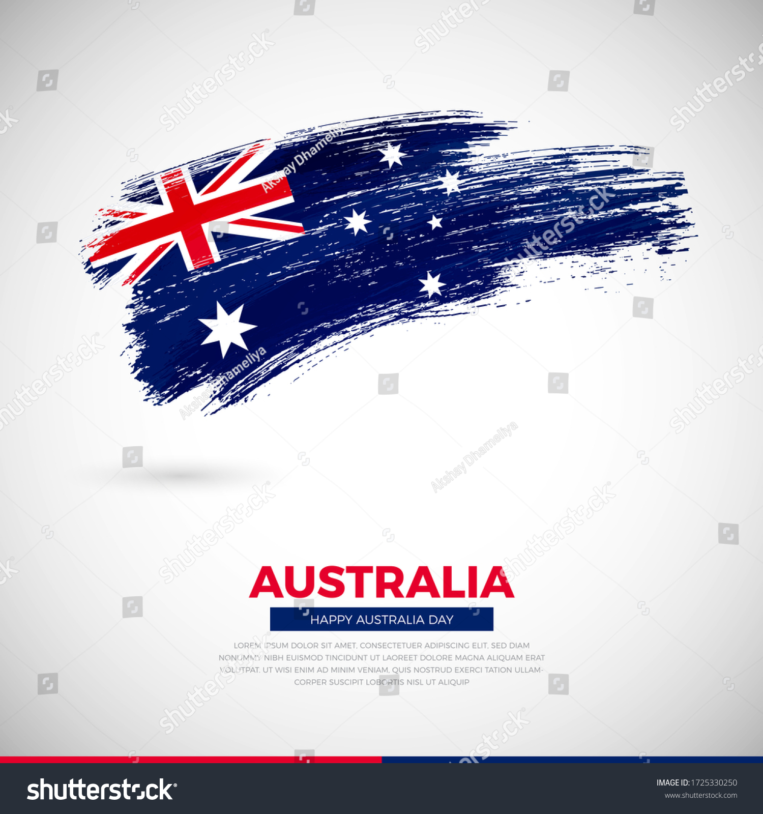 Happy national day of Australia country. Creative grunge brush of Australia flag illustration #1725330250