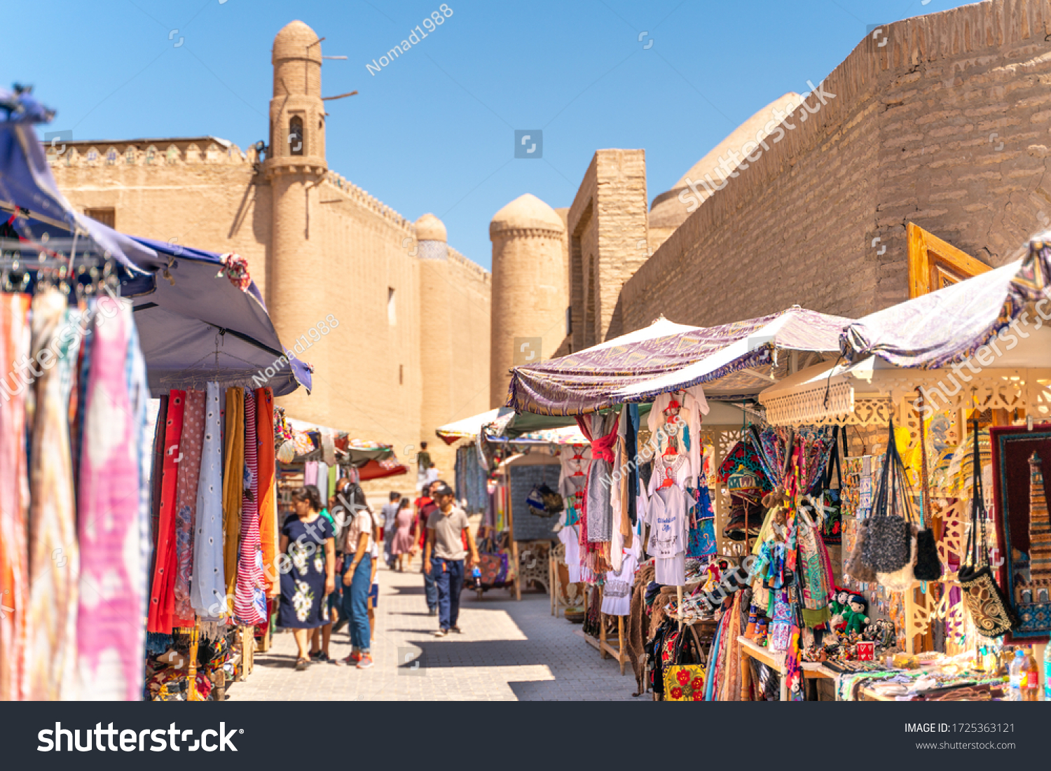The view o famous bazaar street in Khiva #1725363121