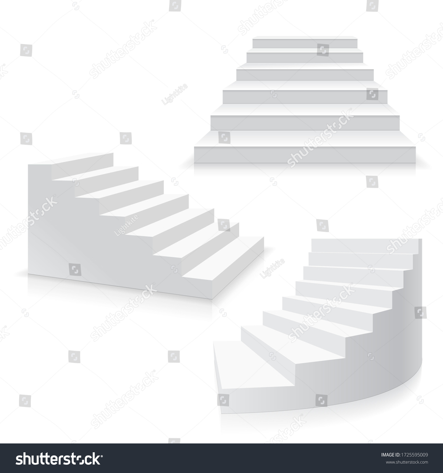 Realistic Template Blank White Staircase or - Royalty Free Stock Photo ...