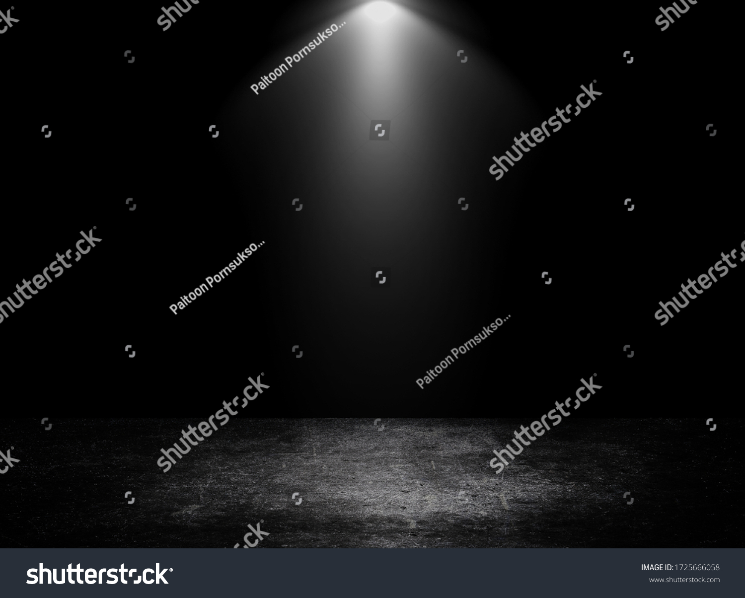 Empty space of Concrete floor grunge texture background with spotlight. #1725666058