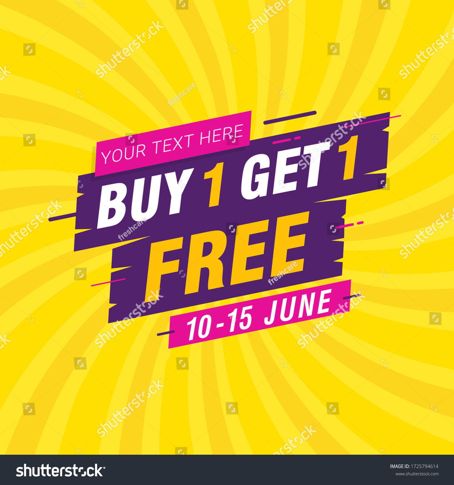 Buy One Get One Free Sale Banner Discount Tag Royalty Free Stock Vector 1725794614 1916