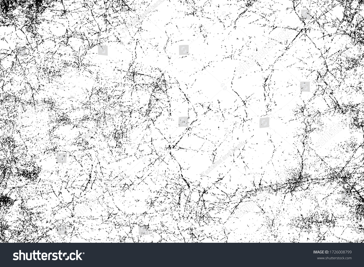 Grunge background black and white. Monochrome texture. Vector pattern of cracks, chips, scuffs. Abstract vintage surface #1726008799