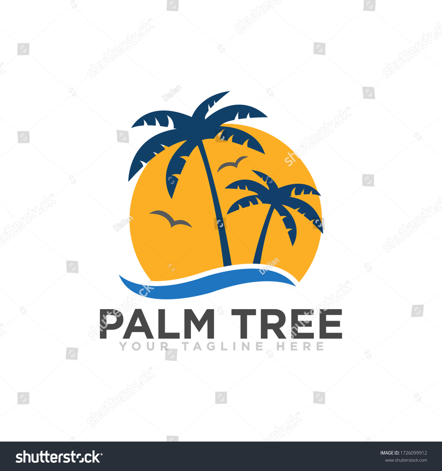 Palm Tree Logo Icon Design Illustration - Royalty Free Stock Vector ...