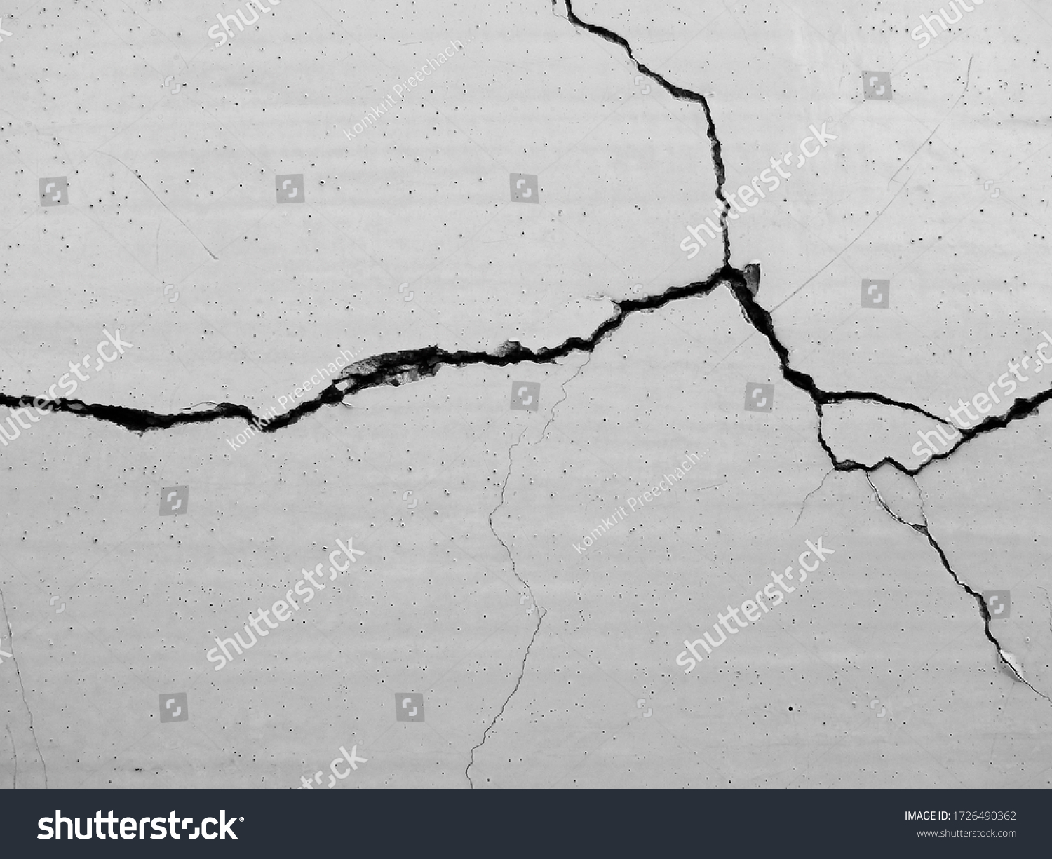 crack white concrete wall texture #1726490362