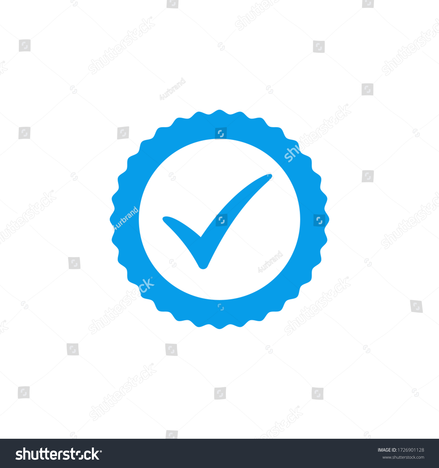 Blue check mark icon vector design, profile - Royalty Free Stock Vector ...