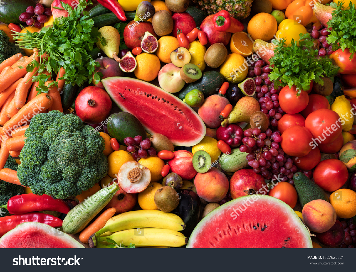 Variety of fruits and vegetables #1727625721