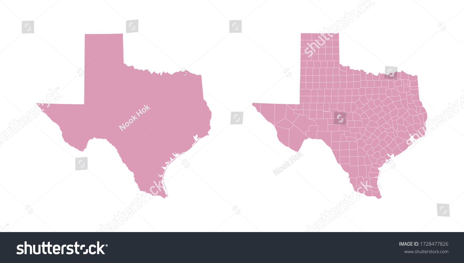 Vector sweet color map of Texas - Avopix 1728477826