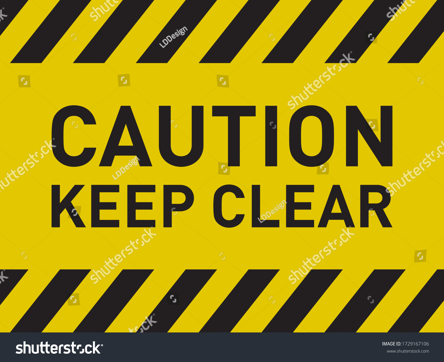 Caution Keep Clear Warning Danger Sign Symbol Royalty Free Stock Vector 1729167106