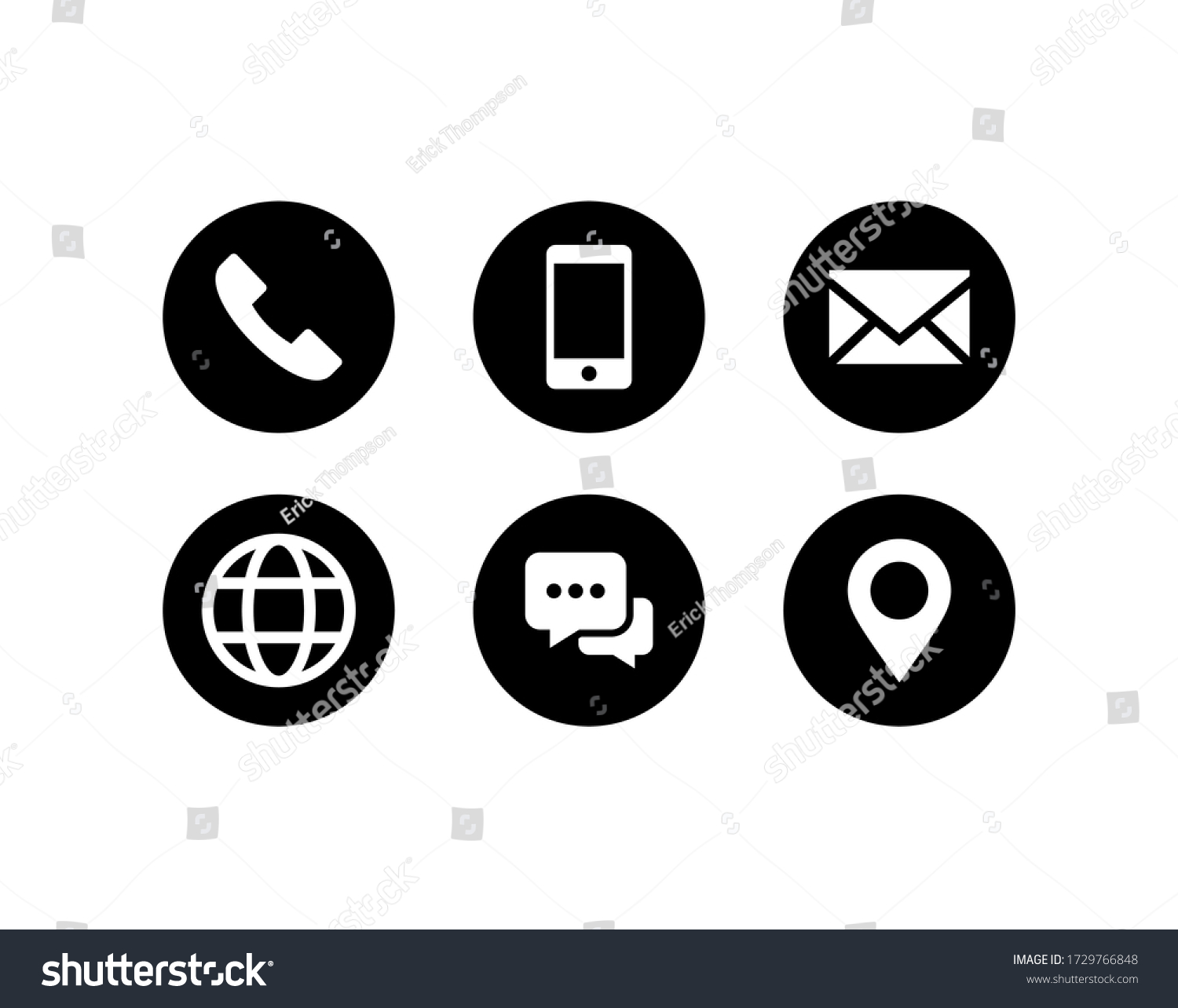 Contact us icon vector. Communication icon set #1729766848