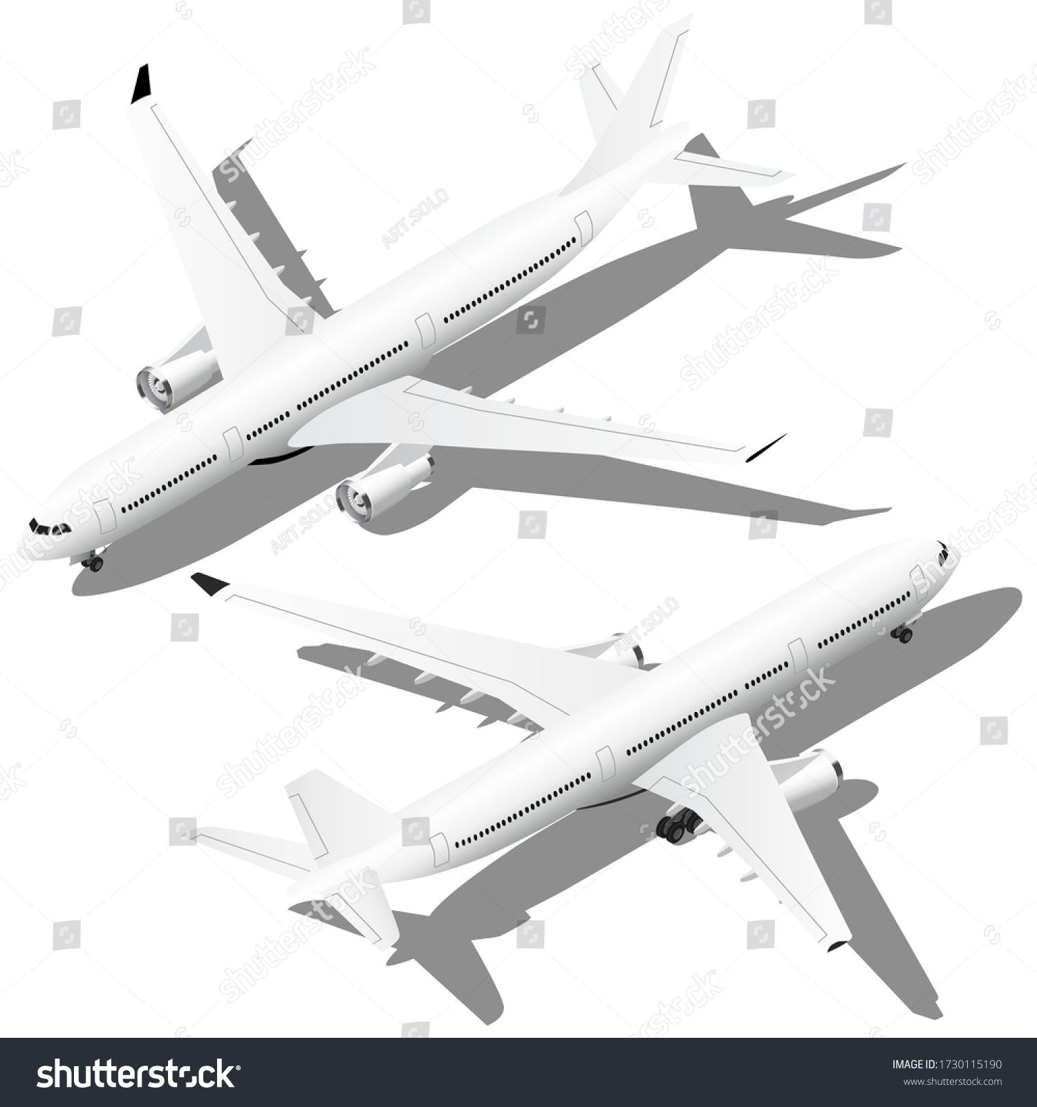 Isometric planes set in front and back - Royalty Free Stock Vector ...