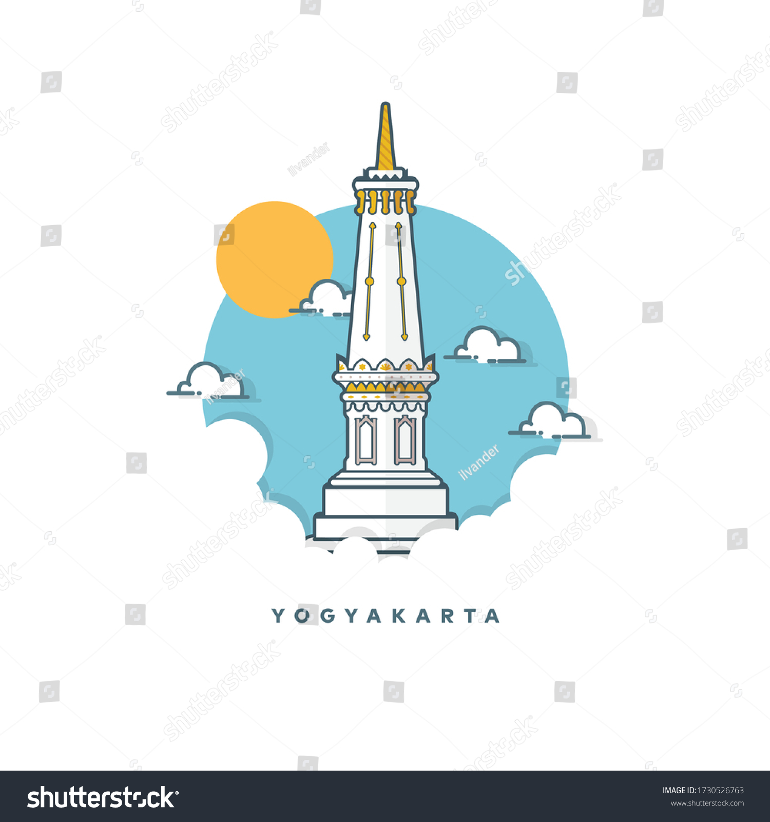 Tugu Jogja Yogyakarta Vector Logo Royalty Free Stock Vector