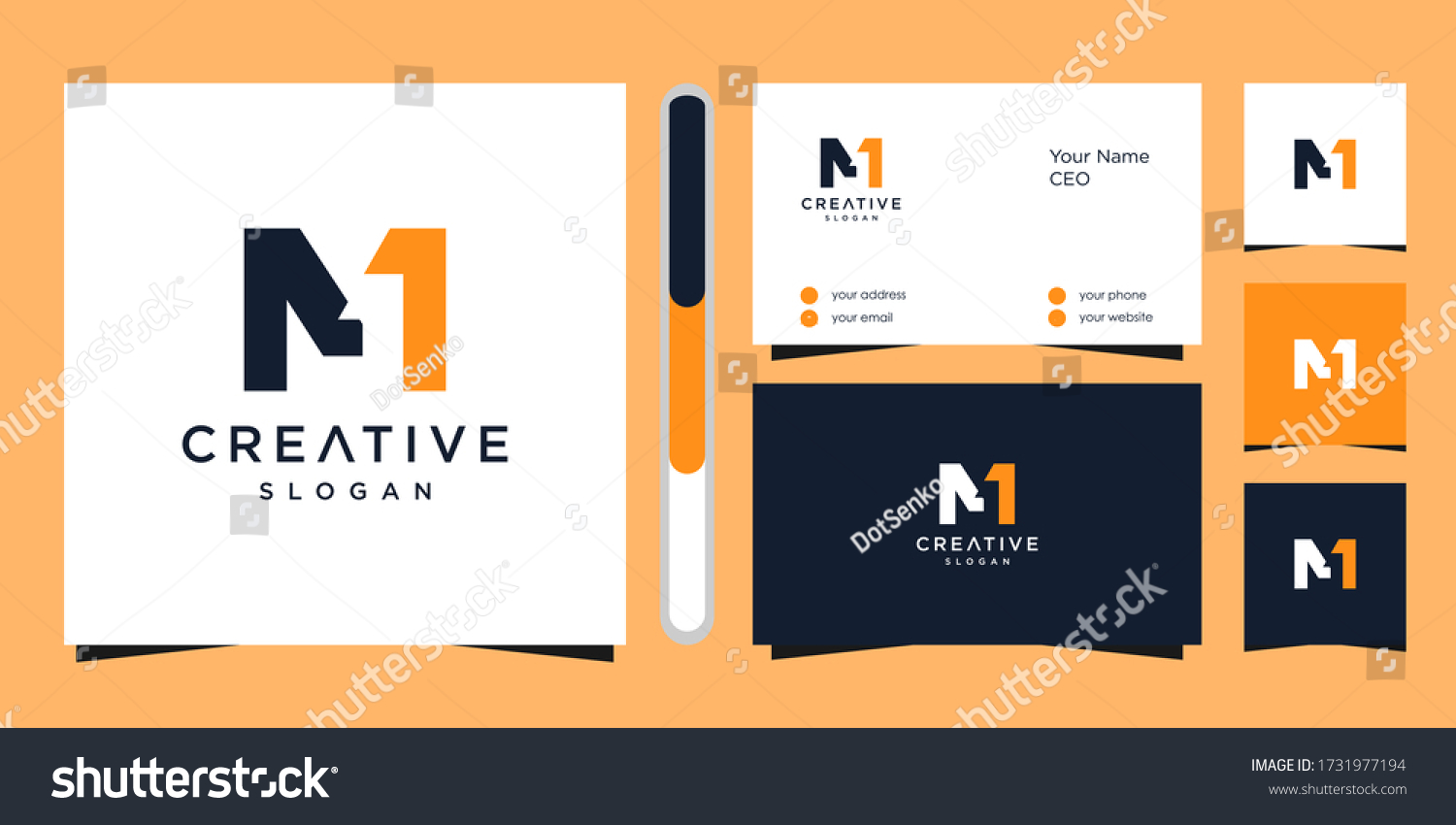M M1 letter colorful logo, design template elements. logo design and business card set #1731977194