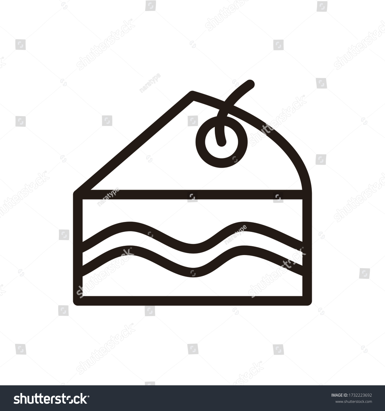 Piece of Cake icon - minimal thin line web icon. - Royalty Free Stock ...