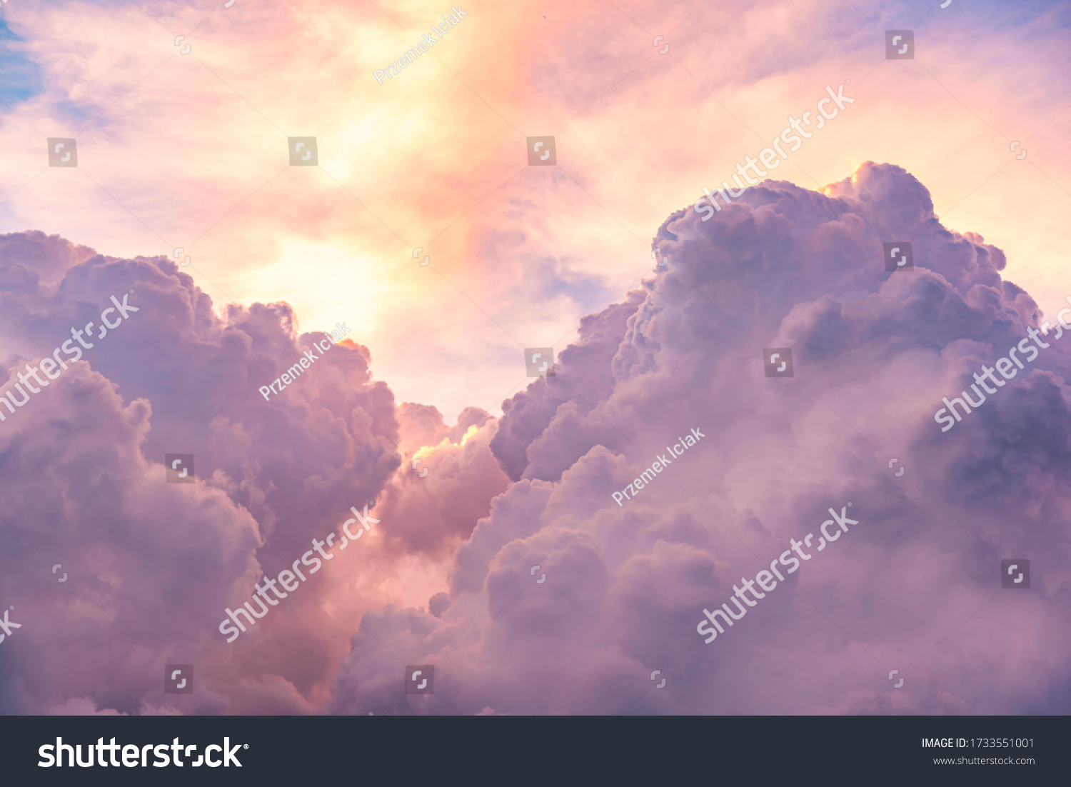 Clouds on sky sky pink and blue colors. Sky abstract natural background #1733551001