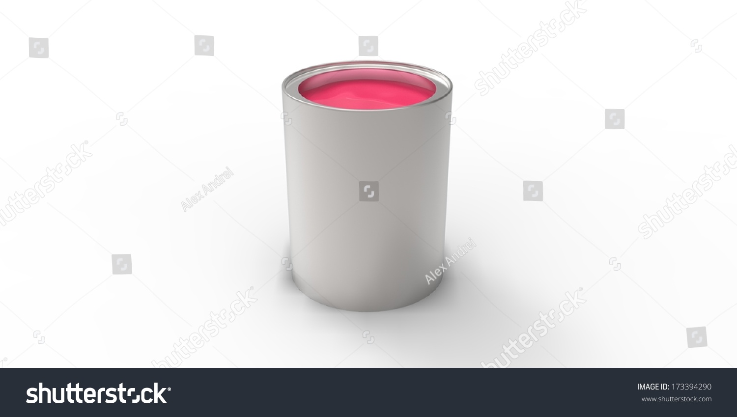 Gray can with pink paint #173394290