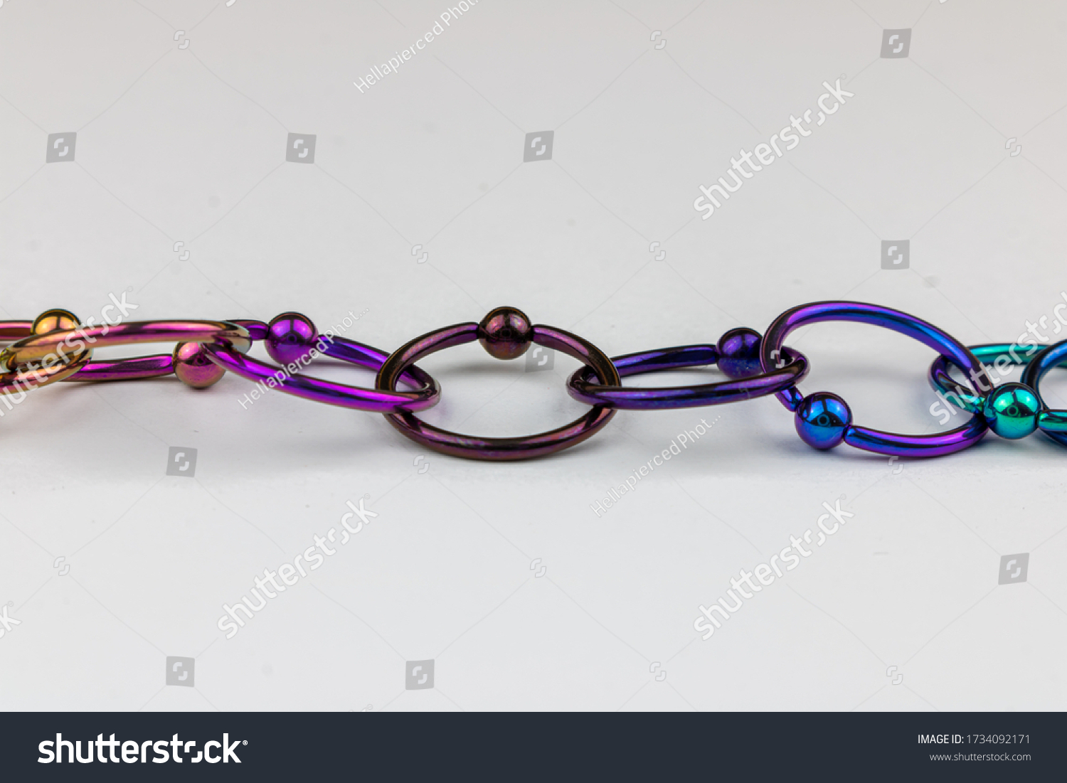 Anodized titanium CBR body piercing rings #1734092171