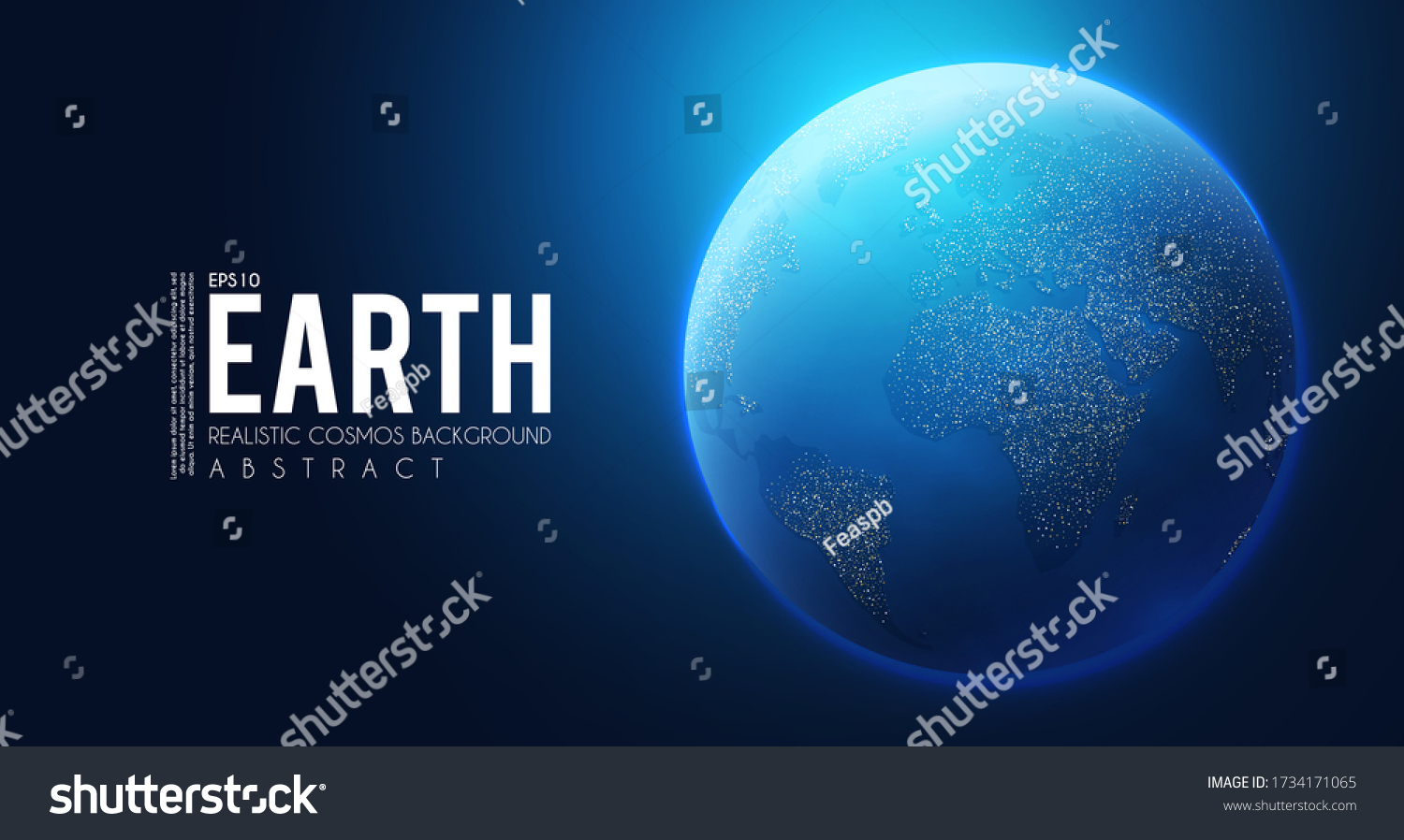 Eath Planet in Space with Lights. Realistic - Royalty Free Stock Vector ...