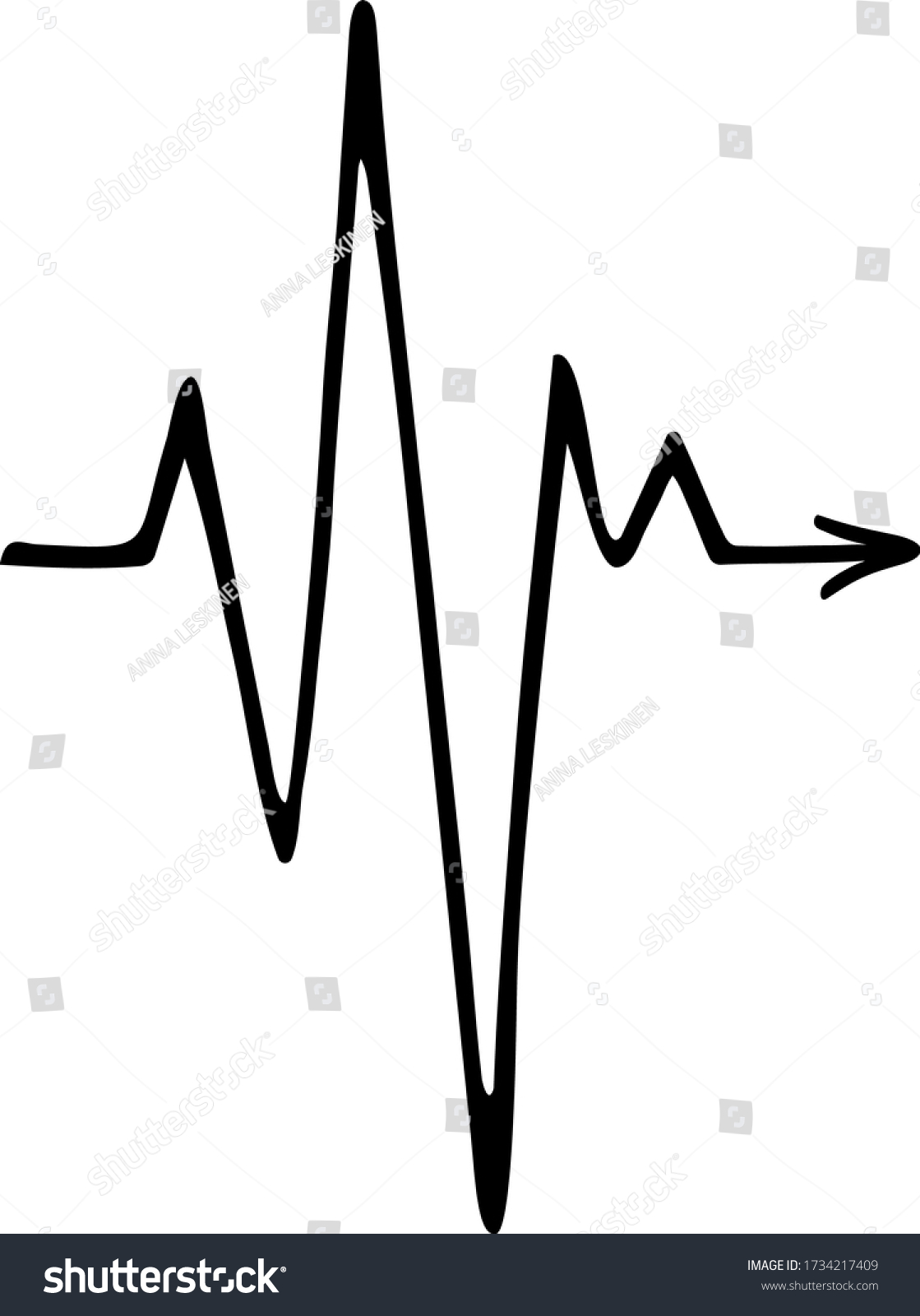 A simple cardiogram icon with an arrow. Hand - Royalty Free Stock ...