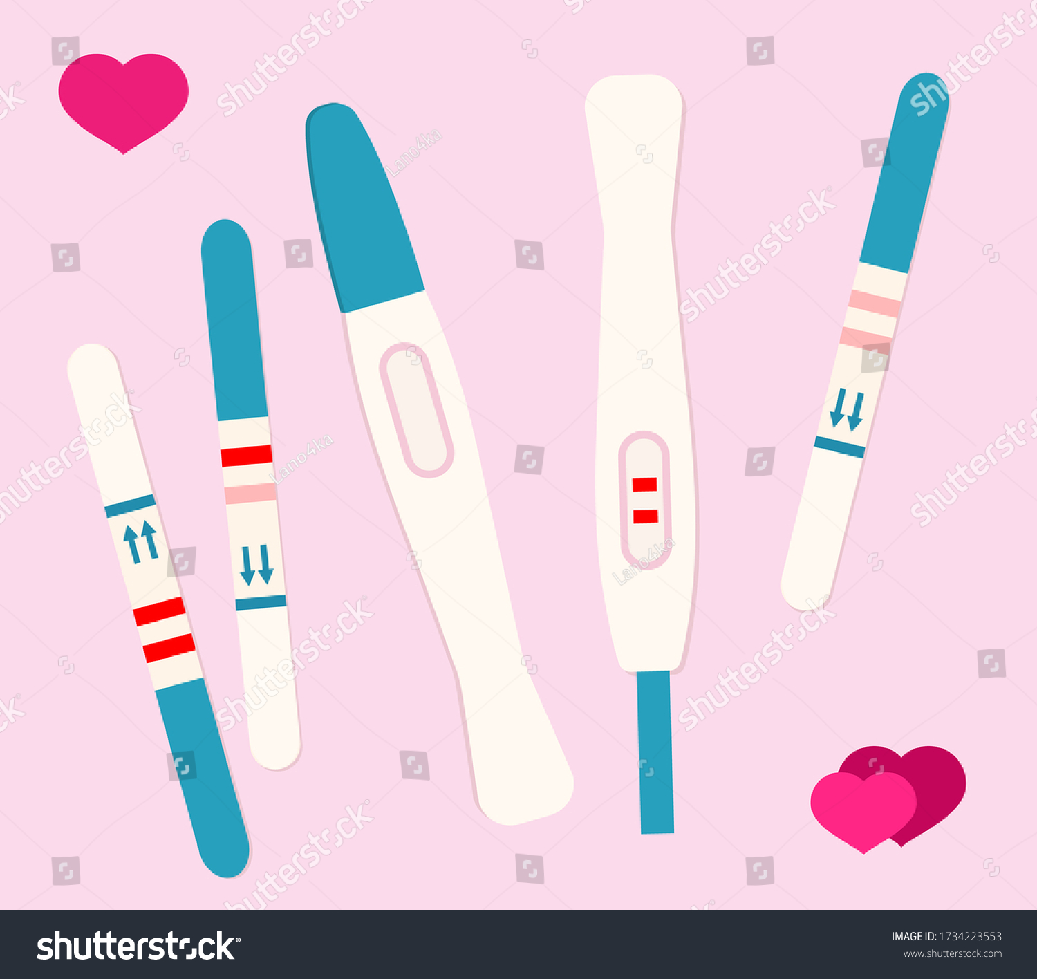 Set Pregnancy Test Icons Ovulation Medical Royalty Free Stock Vector 1734223553 8354