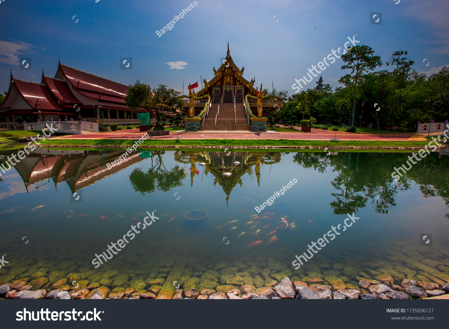 Background Of Wat Pa Charoen Rat Pathum Thani Royalty Free Stock Photo Avopix Com