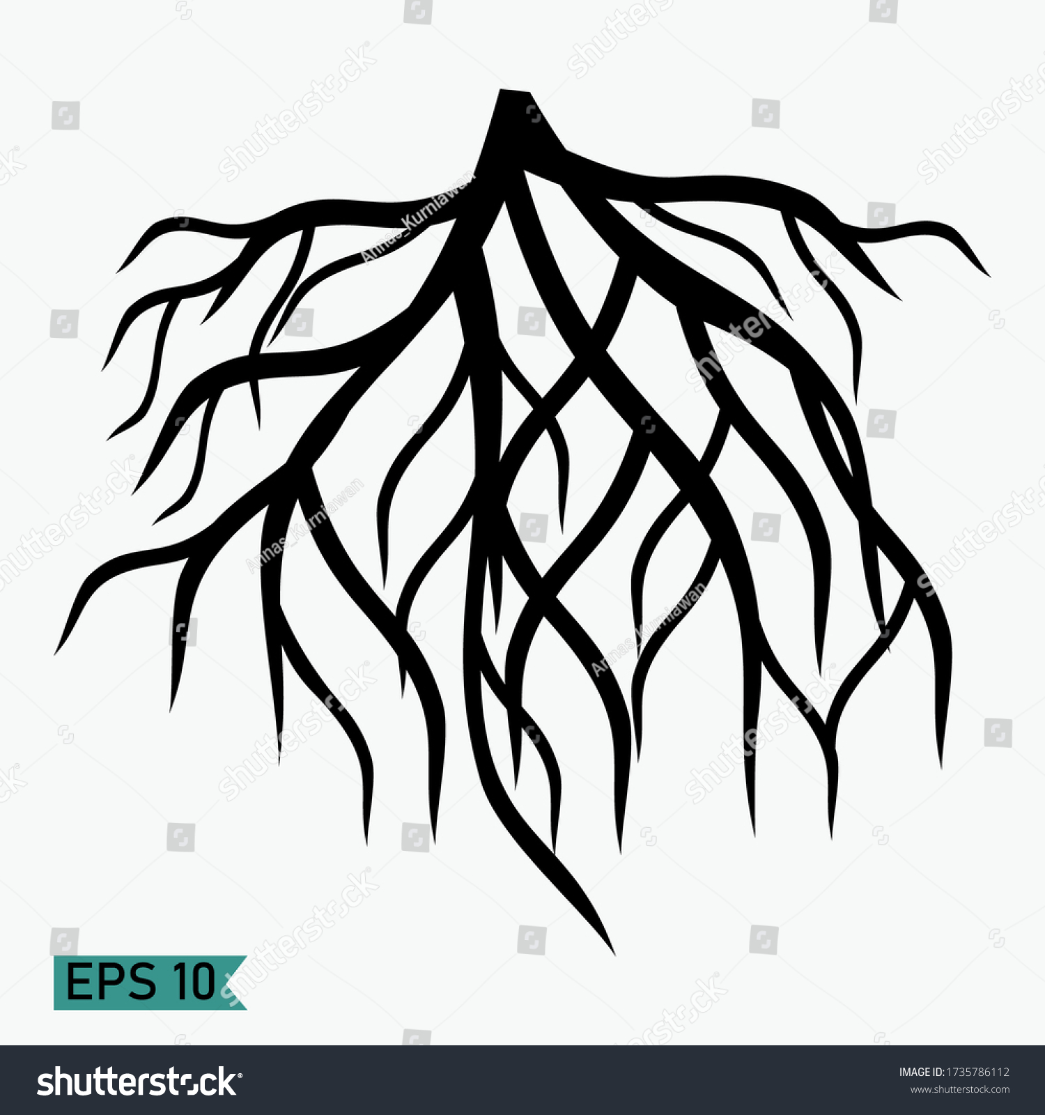 Illustration Of A Tree Root In A Flat Style. - Royalty Free Stock 