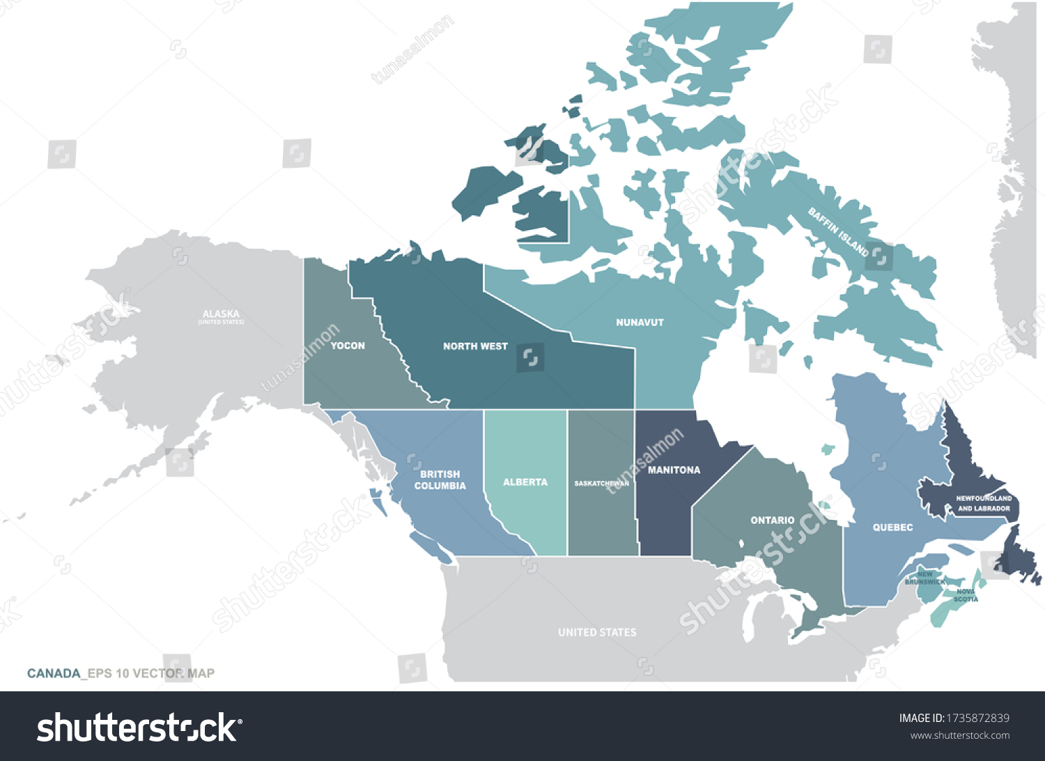 canada map. canada province and territores - Royalty Free Stock Vector ...