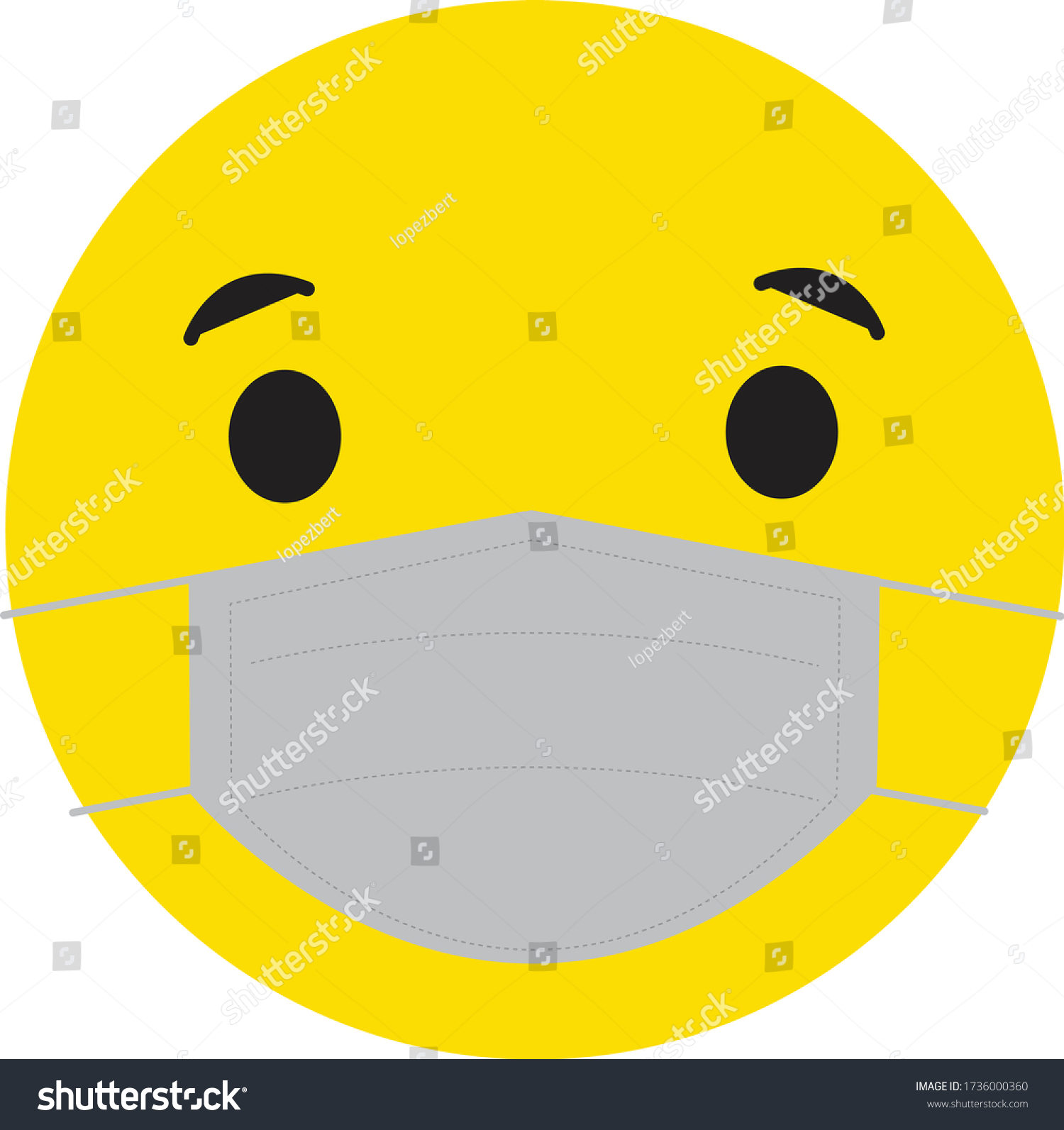 Emoji Face Mask Stay Safe Royalty Free Stock Vector 1736000360