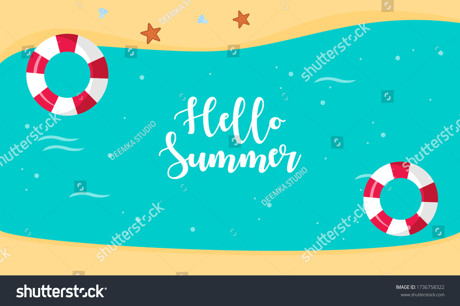 Hello Summer Holiday Typographic Illustration - Royalty Free Stock ...