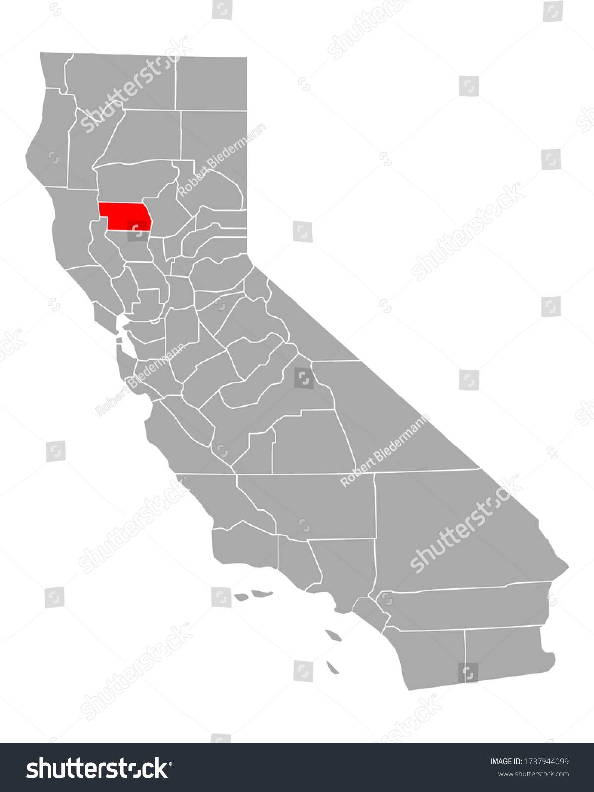 Map of Glenn in California on white - Royalty Free Stock Vector ...