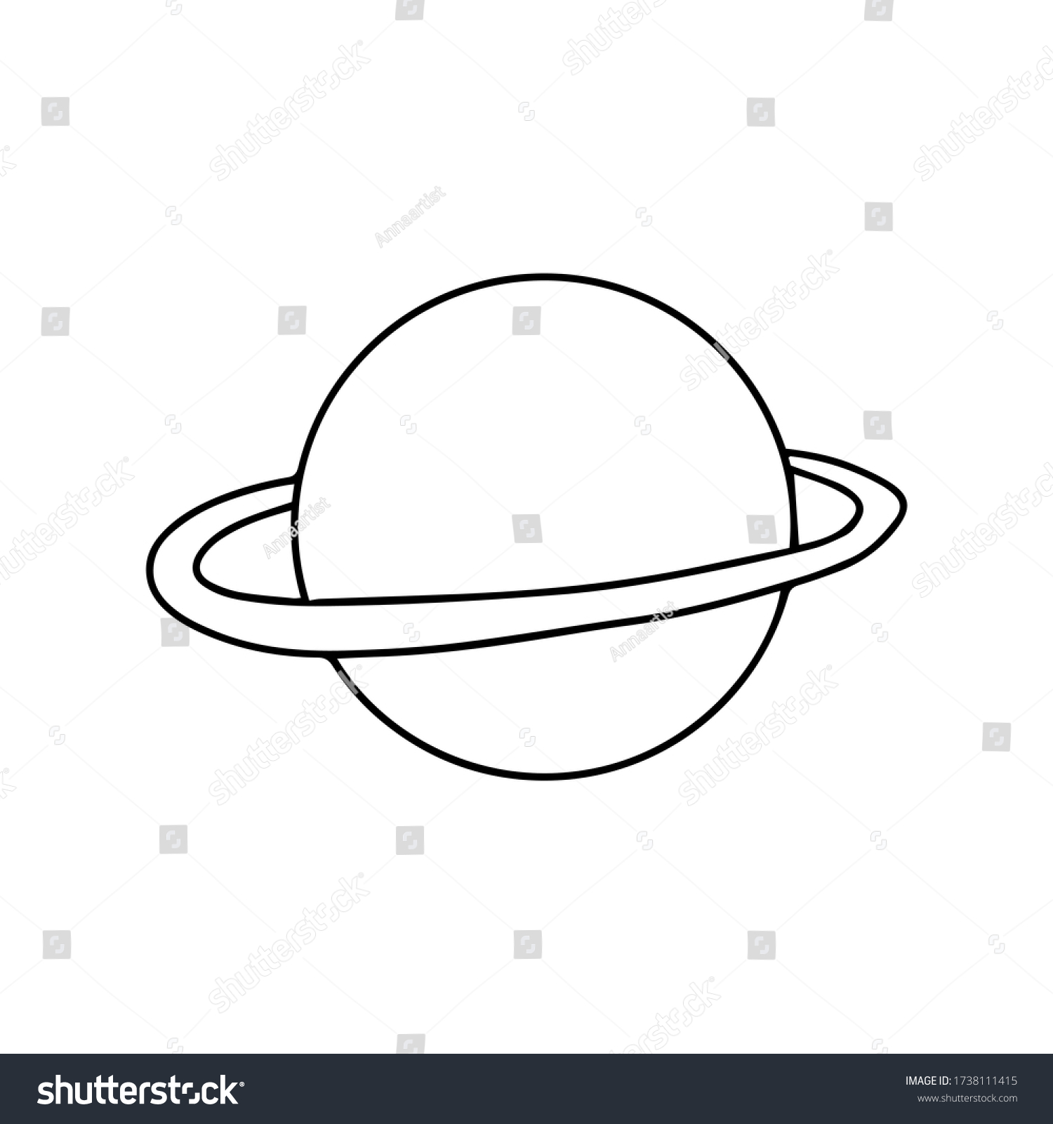 Cute hand drawn doodle saturn planet. Isolated - Royalty Free Stock ...