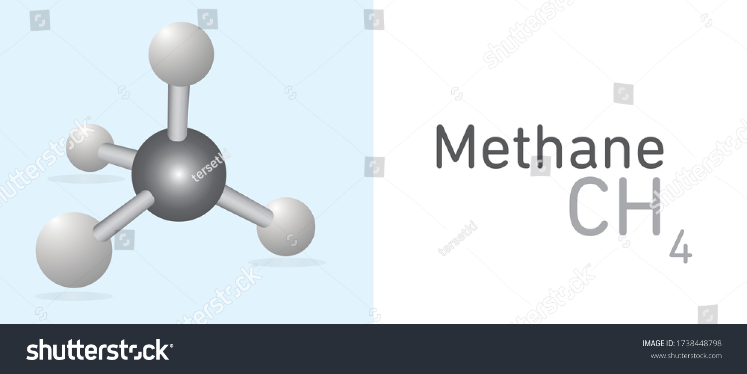 Methane Ch4 Gas Molecule Stick Model Royalty Free Stock Vector